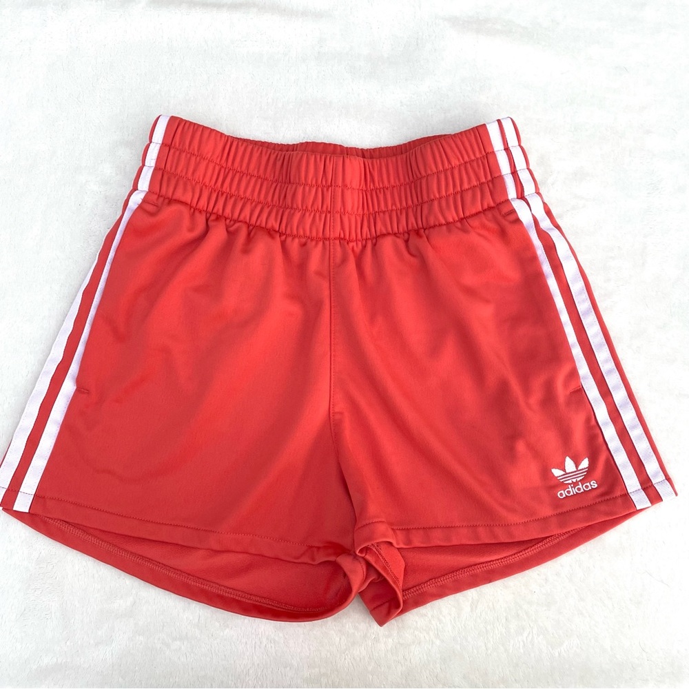 Adidas Originals Adicolor 3 stripe shorts size XS orange